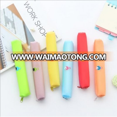 Bright Color Cute Dpg Pen Bags Cartoon Pencil Case Jelly Gule Pouch Pencil Bag